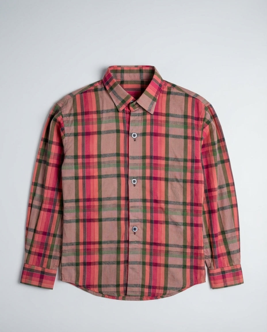 Dusty Rose Sage Plaid Shirt for Boys — Bohemian