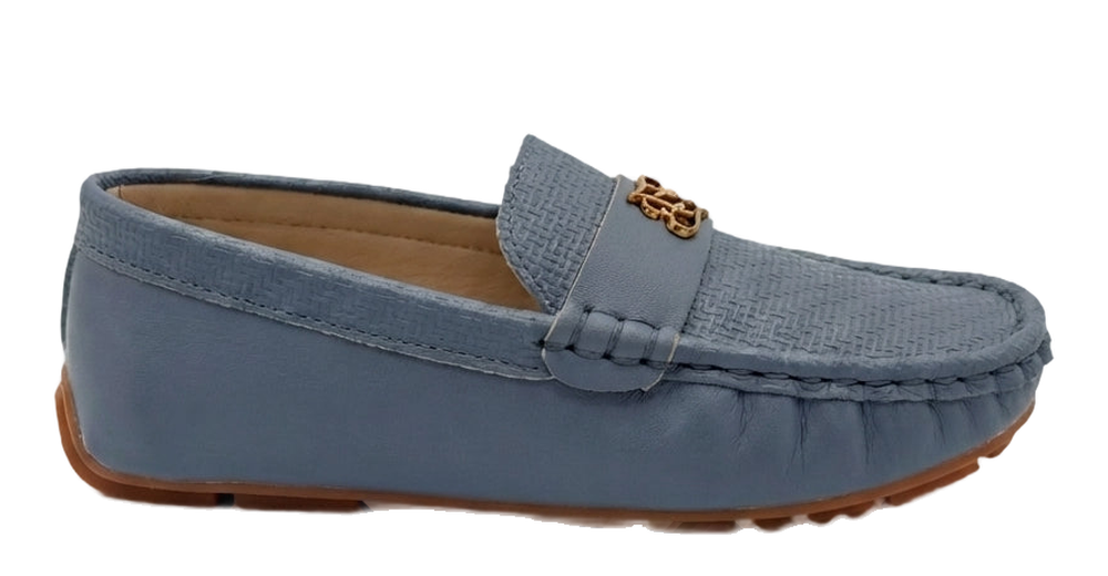 Slate Blue Textured Loafer, side view