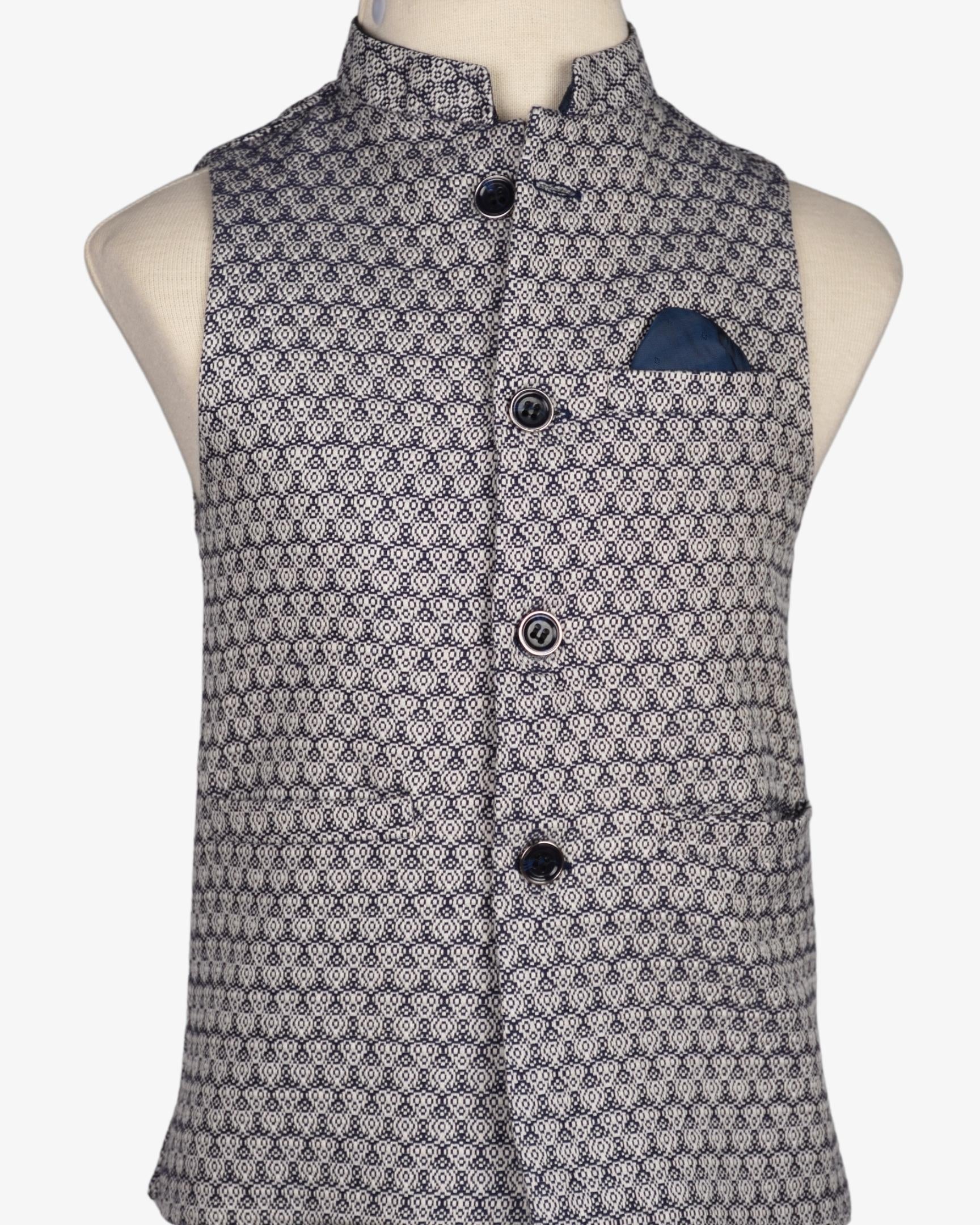 MIDNIGHT GREY TEXTURED WAIST COAT