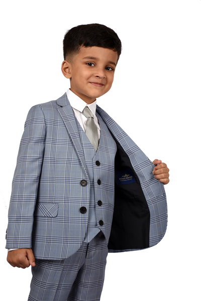 LIGHT BLUE CHECK SUIT