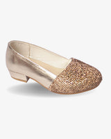 Golden Sparkle Shoe girls shoe front view โ Little Giants