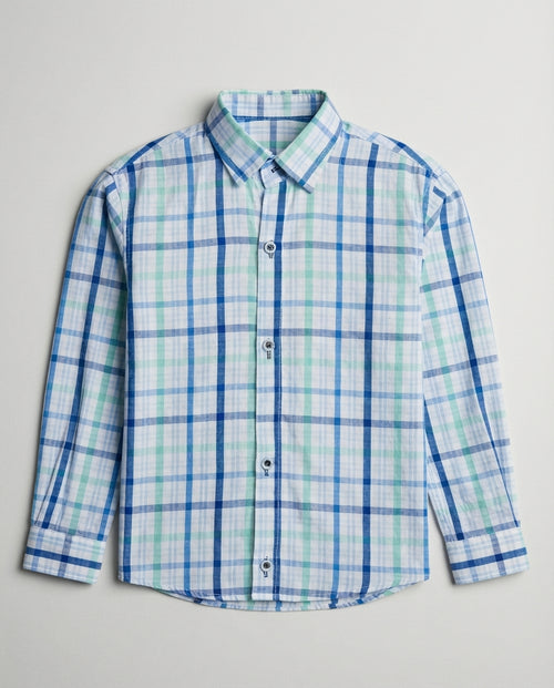Blue Mint Check Shirt for Boys — Casual Shirts for Boys | Little Giants