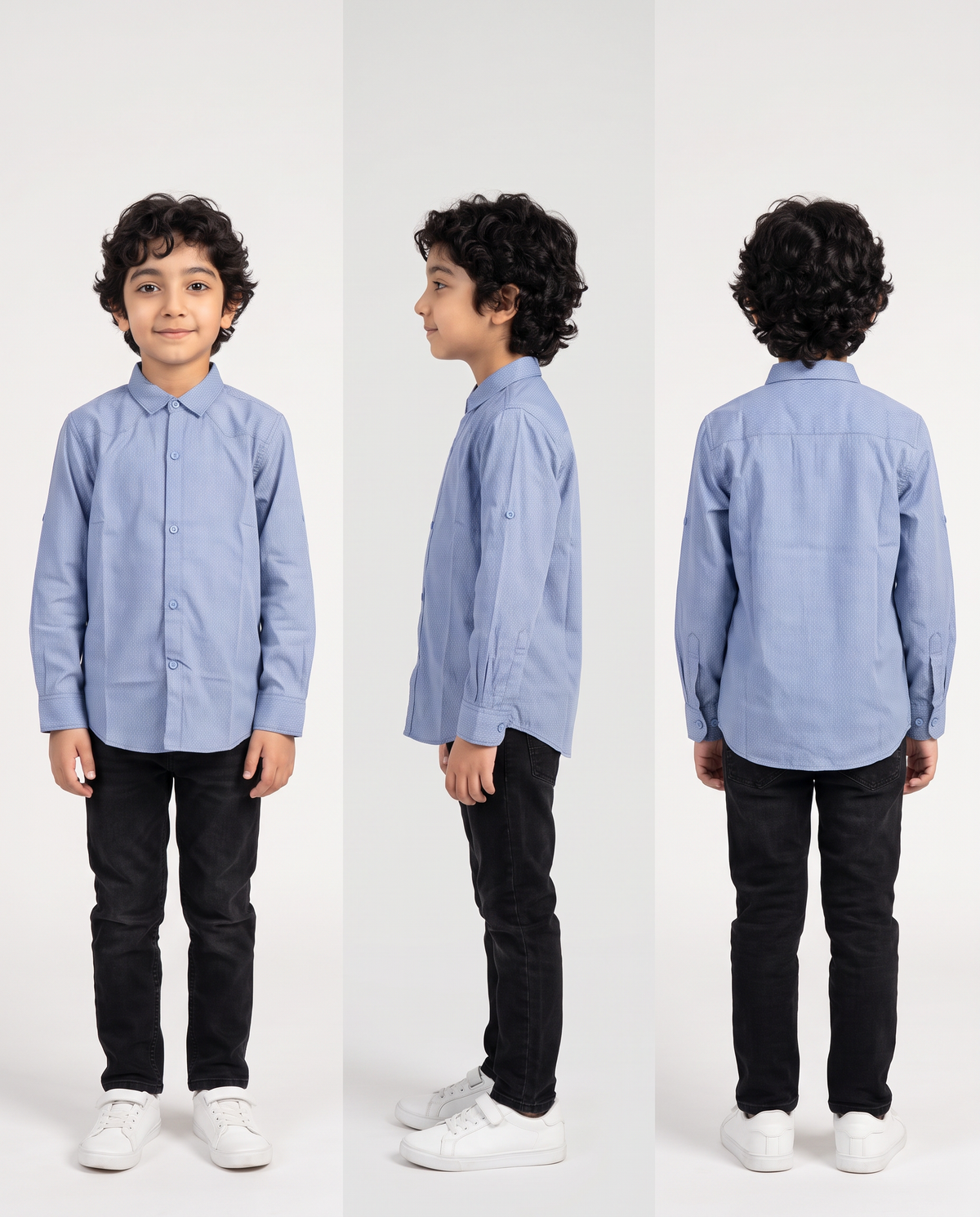 BLUE MODERN BUTTON UP