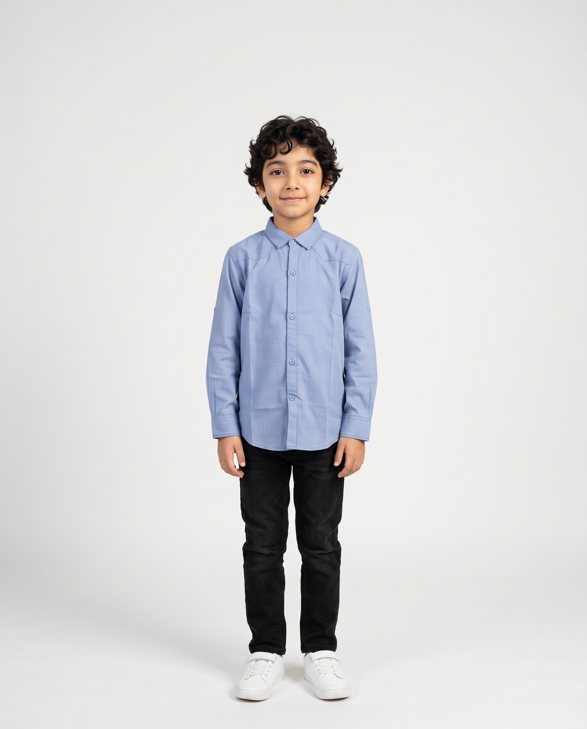 BLUE MODERN BUTTON UP