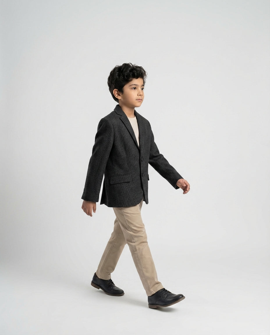 Charcoal Corduroy Blazer for Boys — Blazers for Boys — View 2 | Little Giants