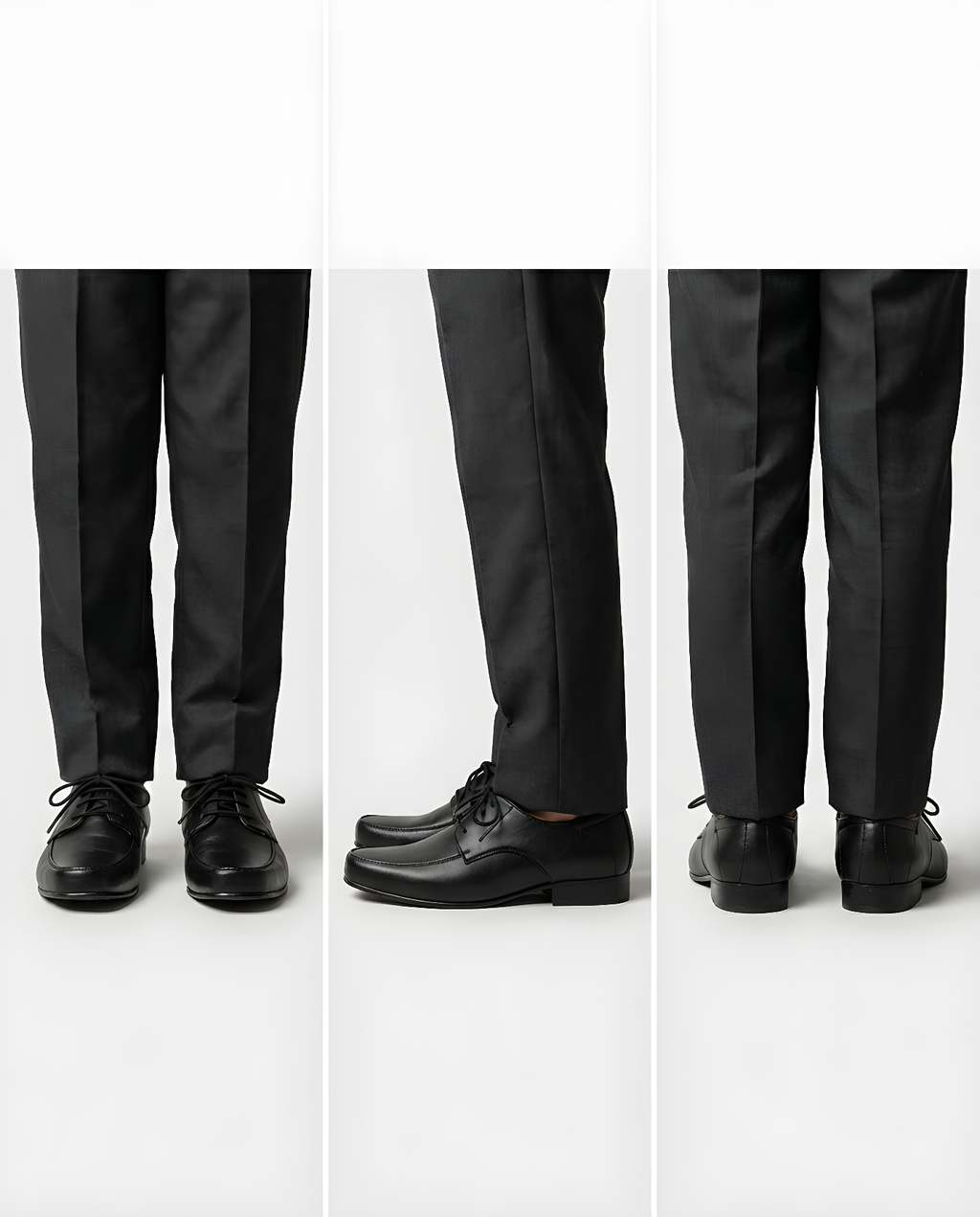 Boys classic black matte derby shoe — toe detail