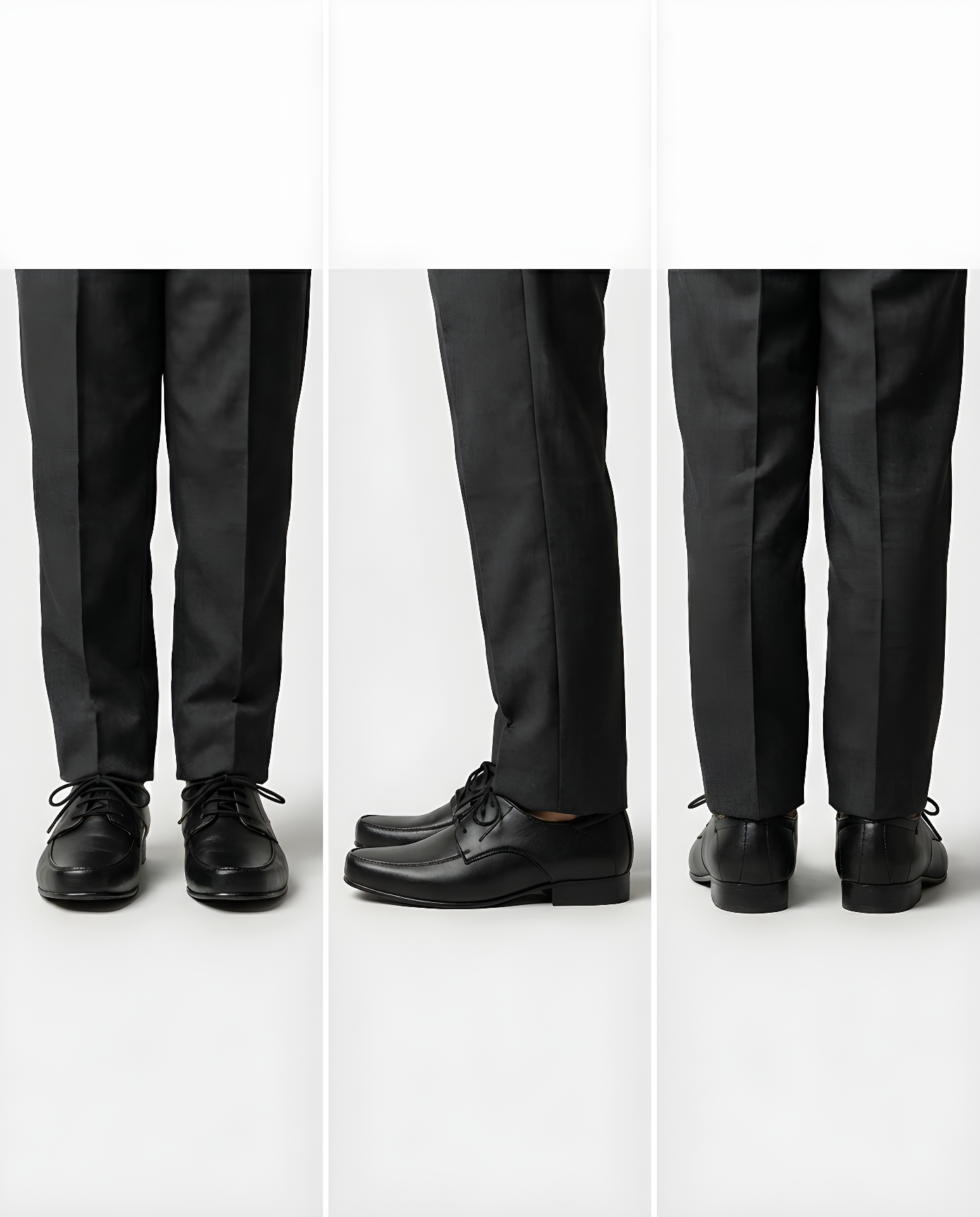 Boys classic black matte derby shoe — toe detail