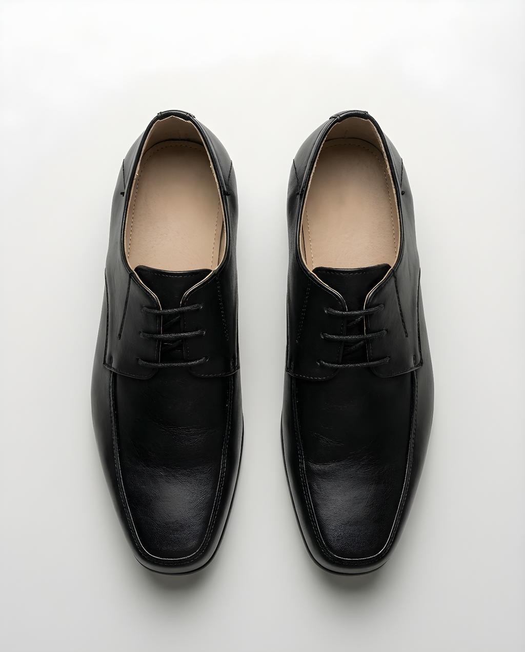 Boys classic black matte derby shoe — sole view