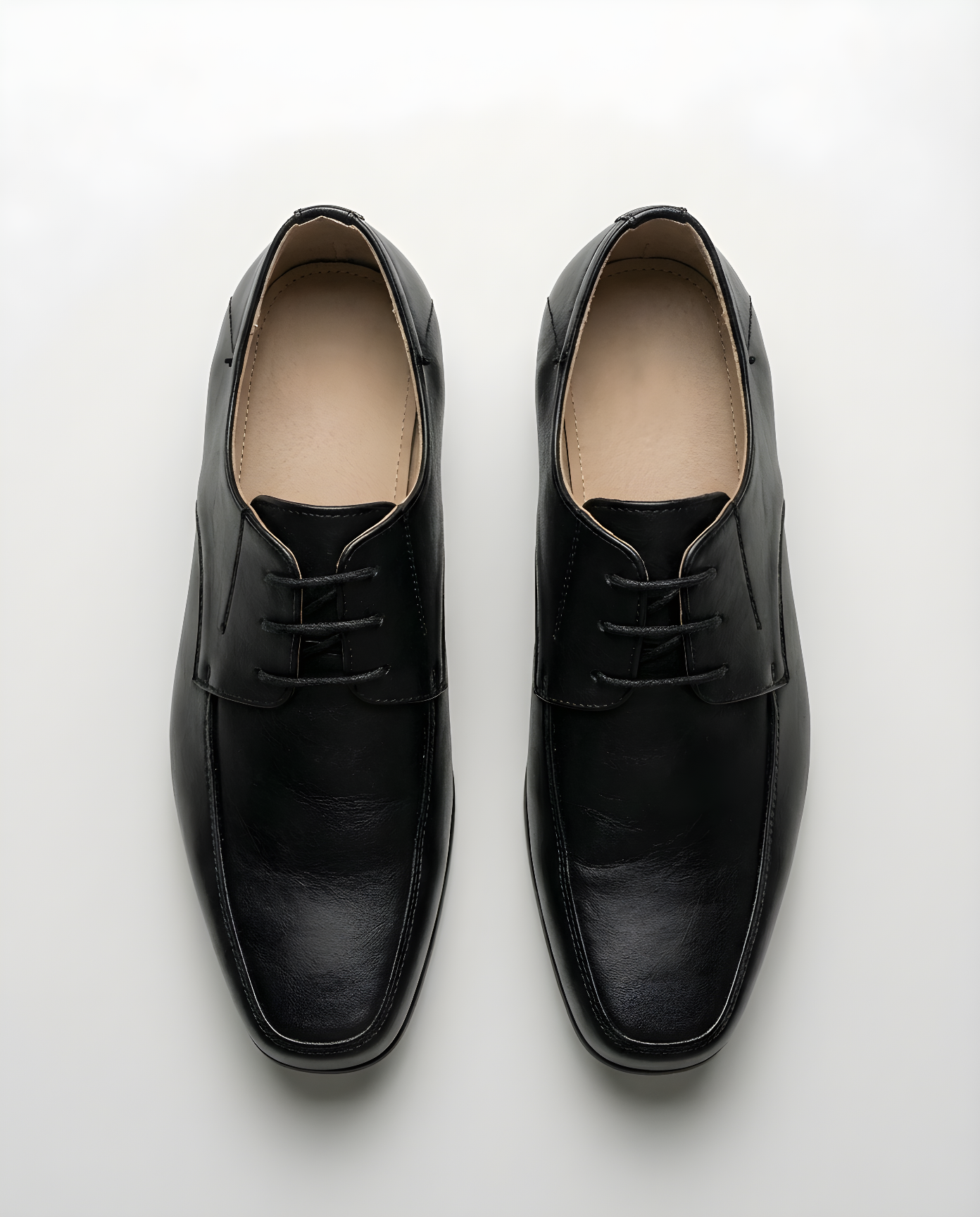 Boys classic black matte derby shoe — sole view