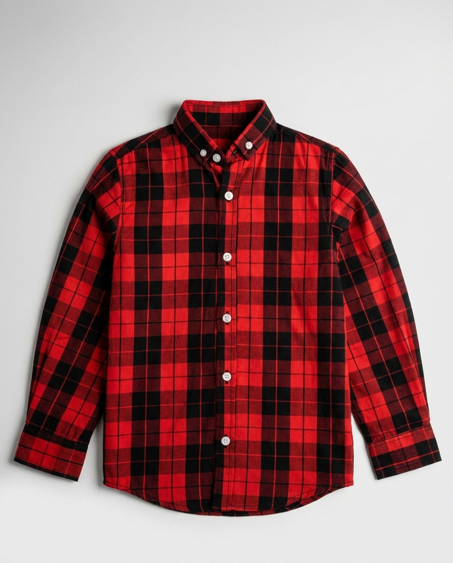 Classic Red Buffalo Check Shirt for Boys — Casual Shirts for Boys | Little Giants
