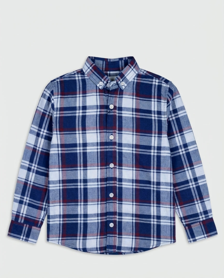 Classic Navy Plaid Shirt