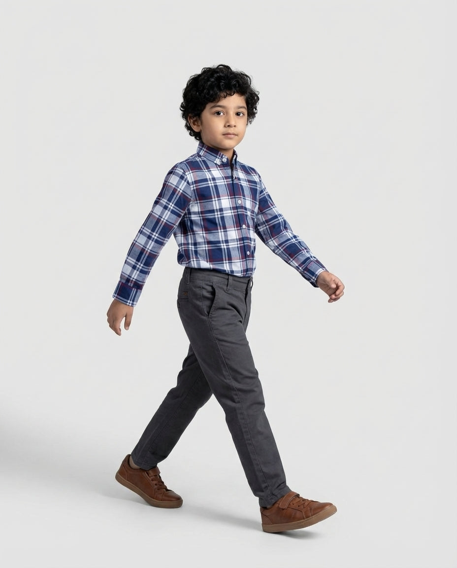 Classic Navy Plaid Shirt