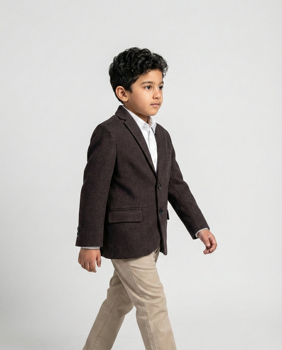 Dark Brown Blazer for Boys — Blazers for Boys — View 2 | Little Giants