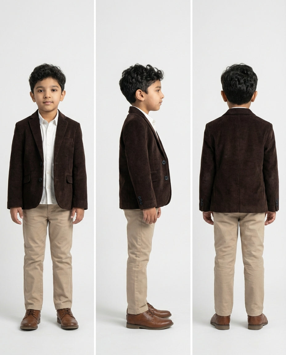 Maroon Corduroy Blazer for Boys — Blazers for Boys — View 3 | Little Giants
