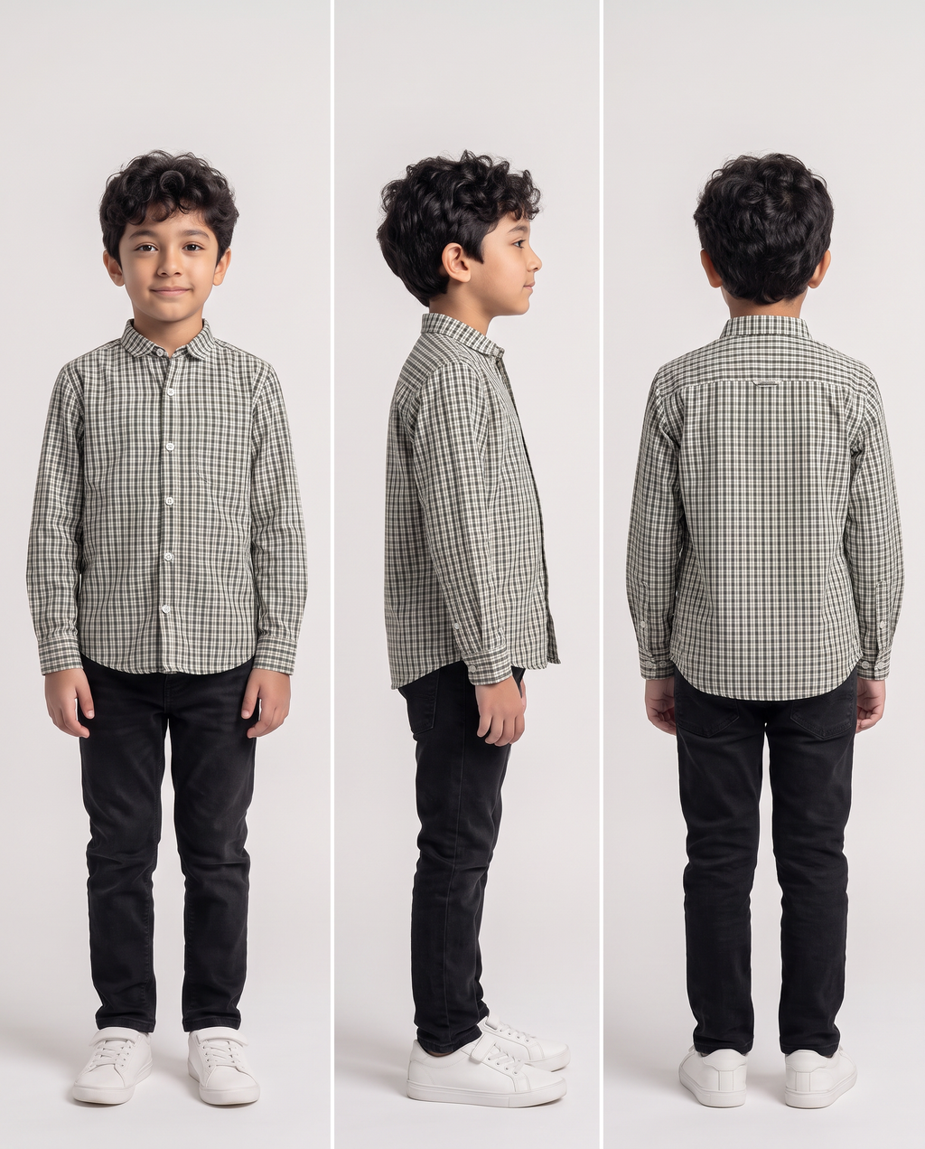 GREEN CHECKERED BUTTON UP