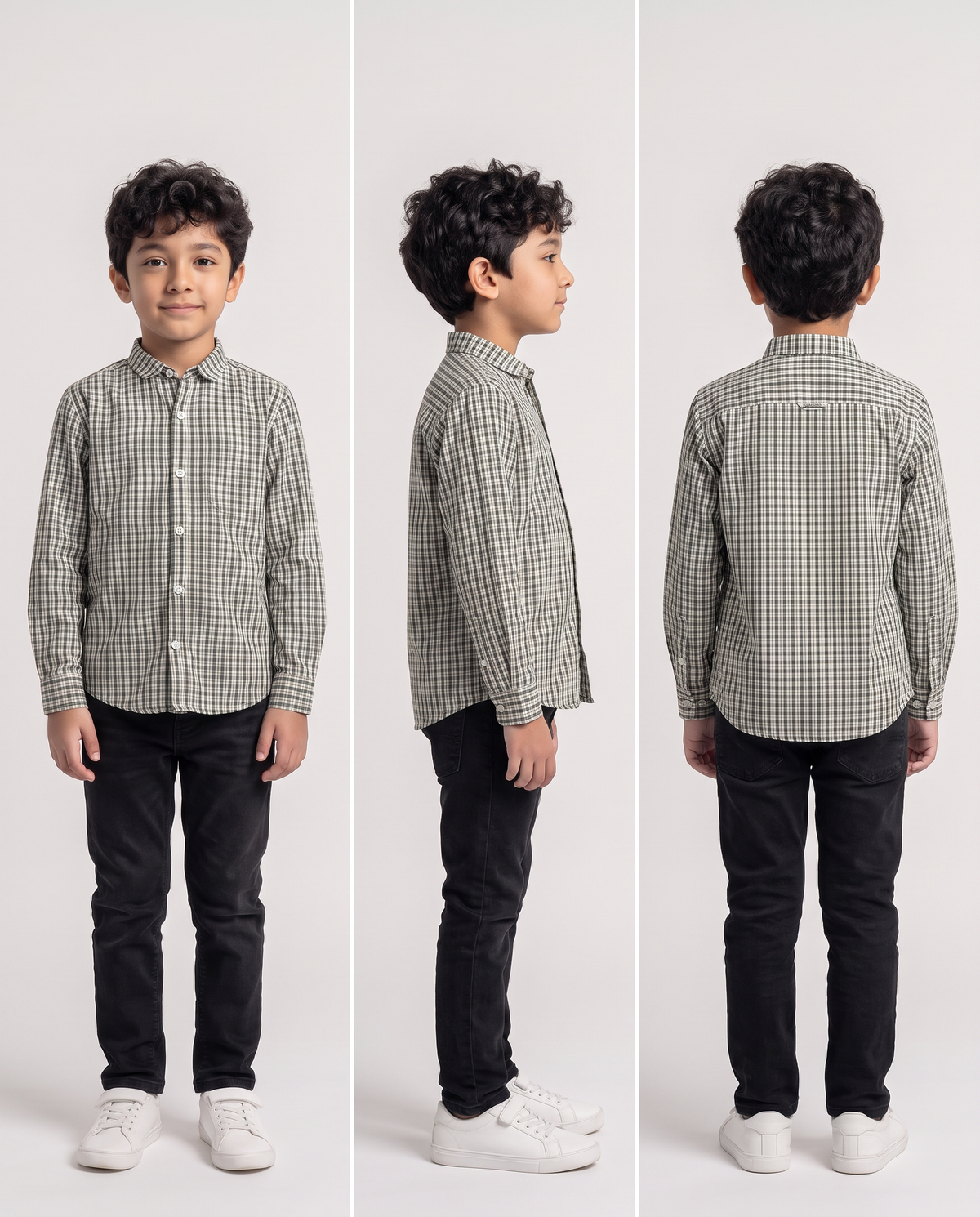 GREEN CHECKERED BUTTON UP