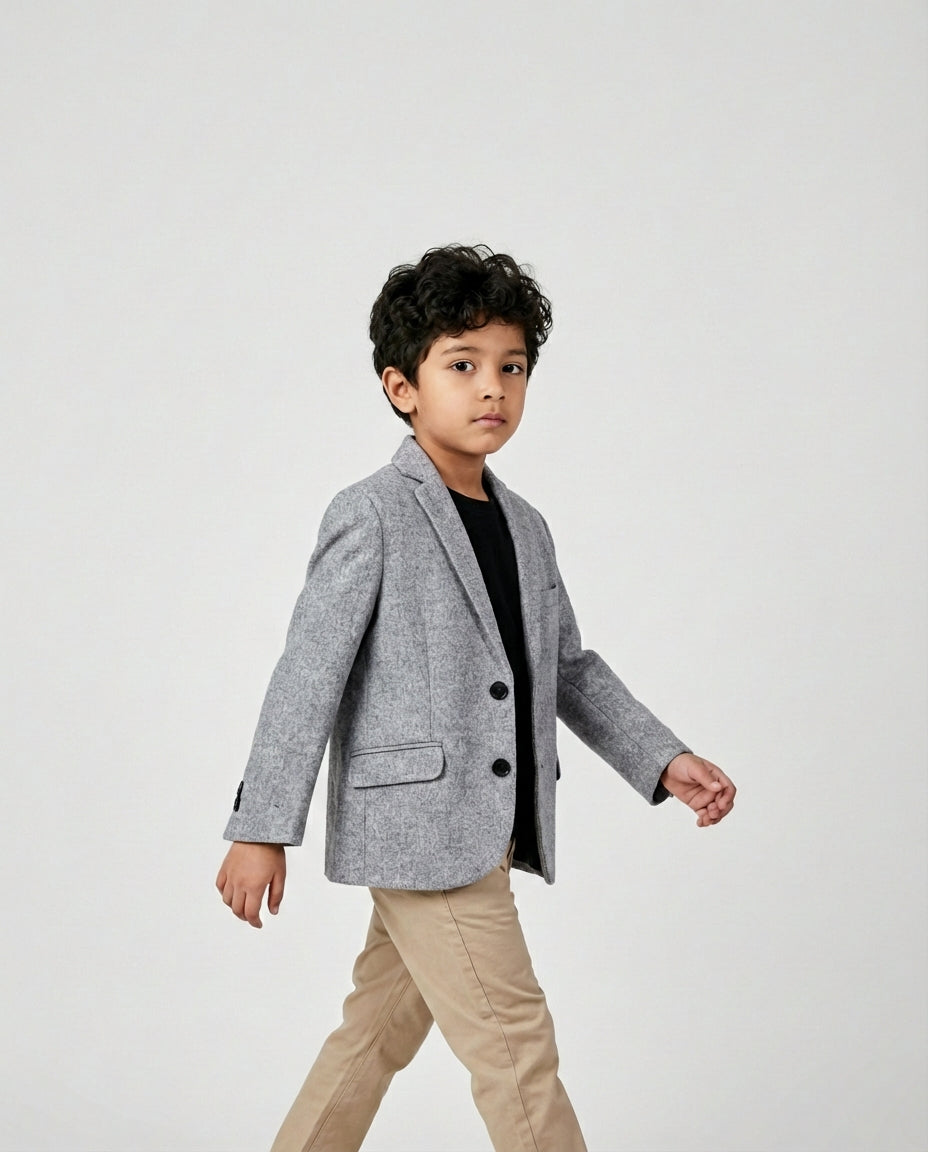 Dark Grey Blazer for Boys — Blazers for Boys — View 2 | Little Giants