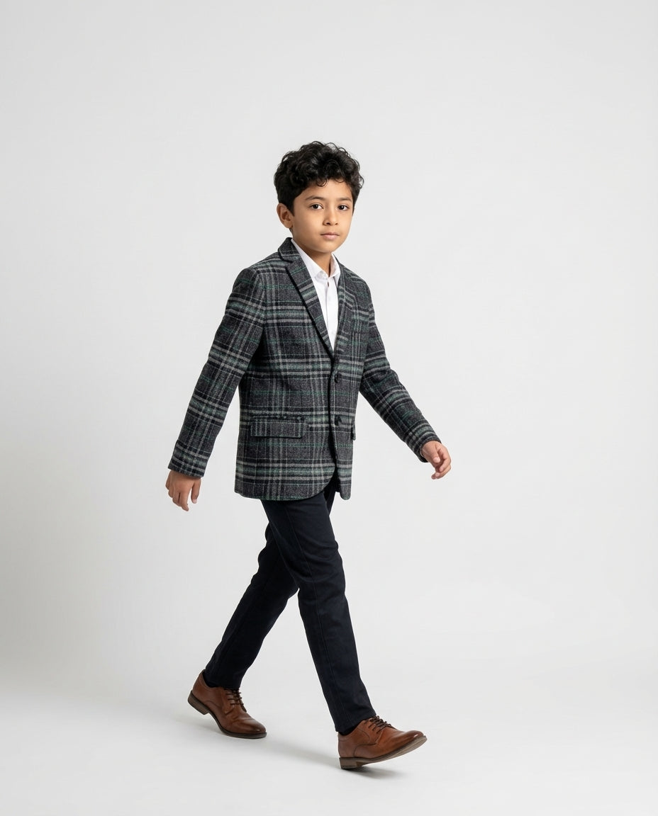 Green Check Blazer for Boys — Blazers for Boys — View 2 | Little Giants