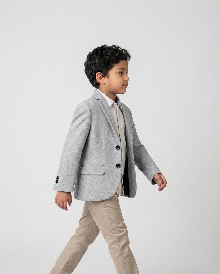 Light Grey Heather Blazer for Boys — Blazers for Boys — View 2 | Little Giants