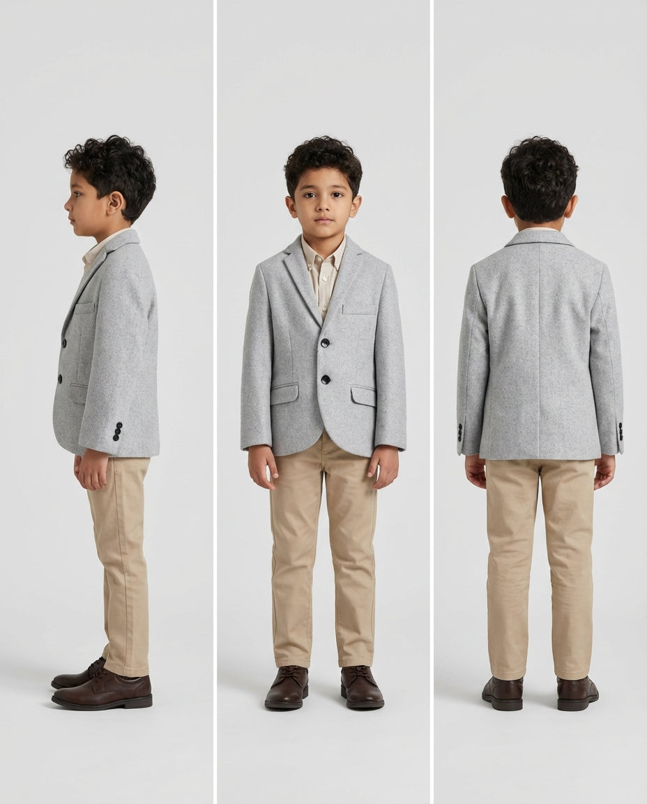 Light Grey Heather Blazer for Boys — Blazers for Boys — View 3 | Little Giants