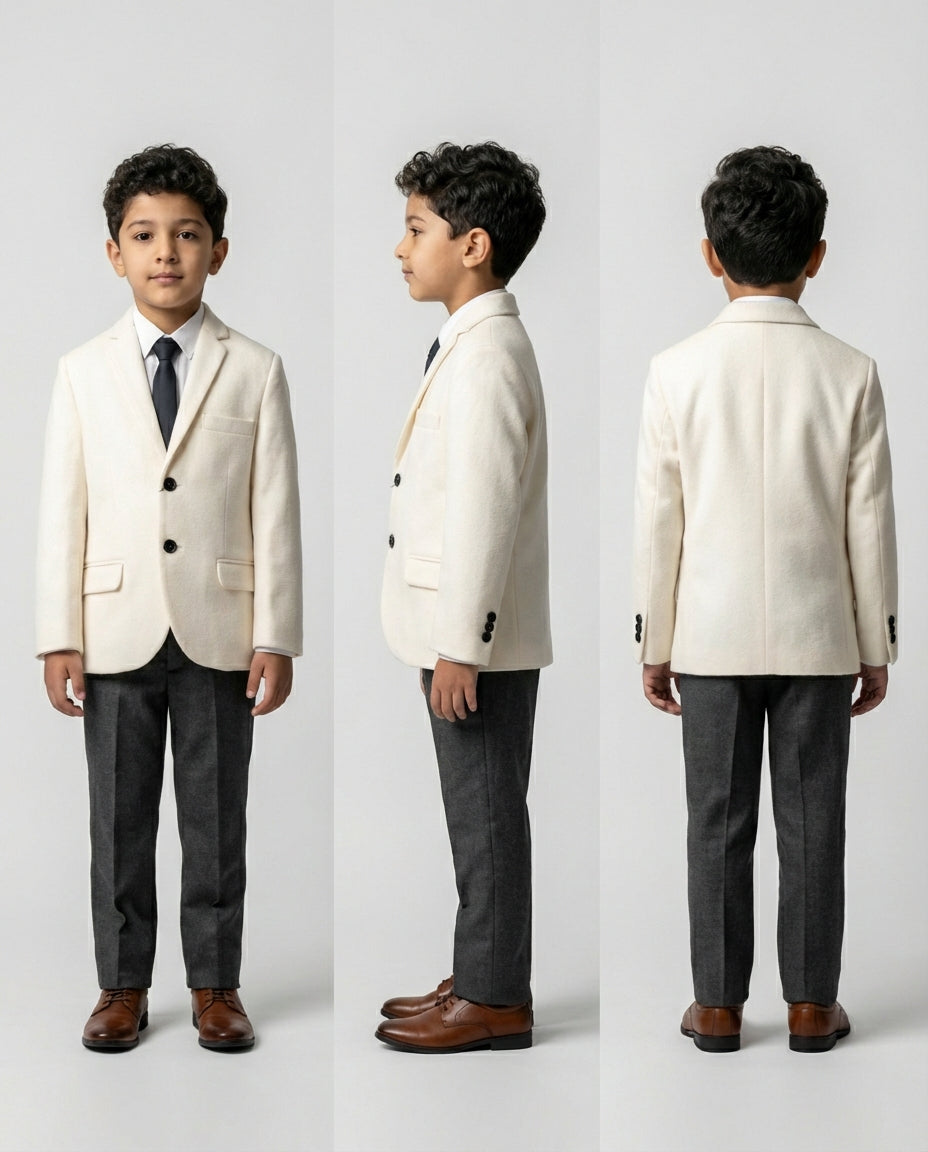 Cream Blazer for Boys — Blazers for Boys — View 3 | Little Giants