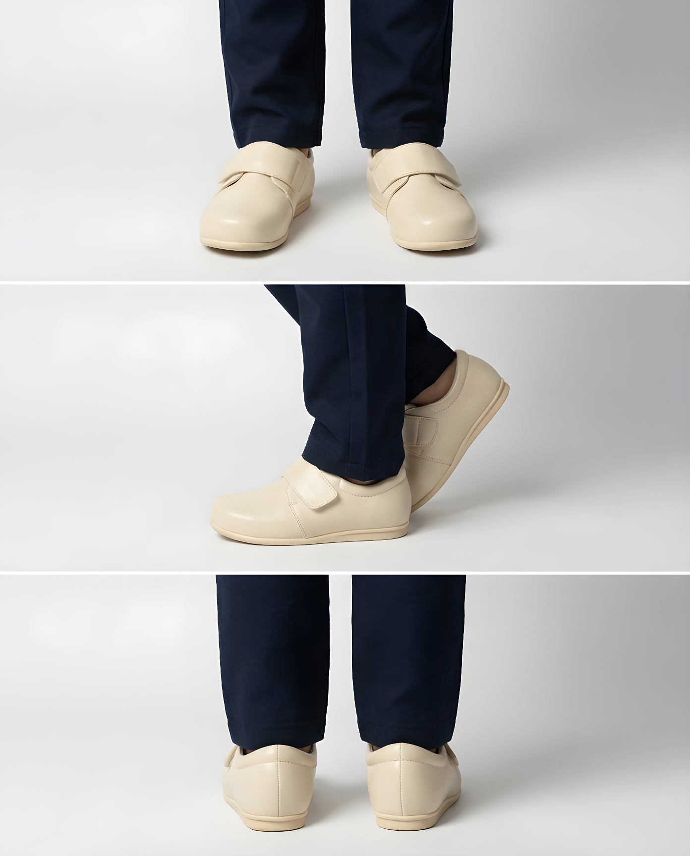Boys ivory gloss strap monk shoe — toe detail