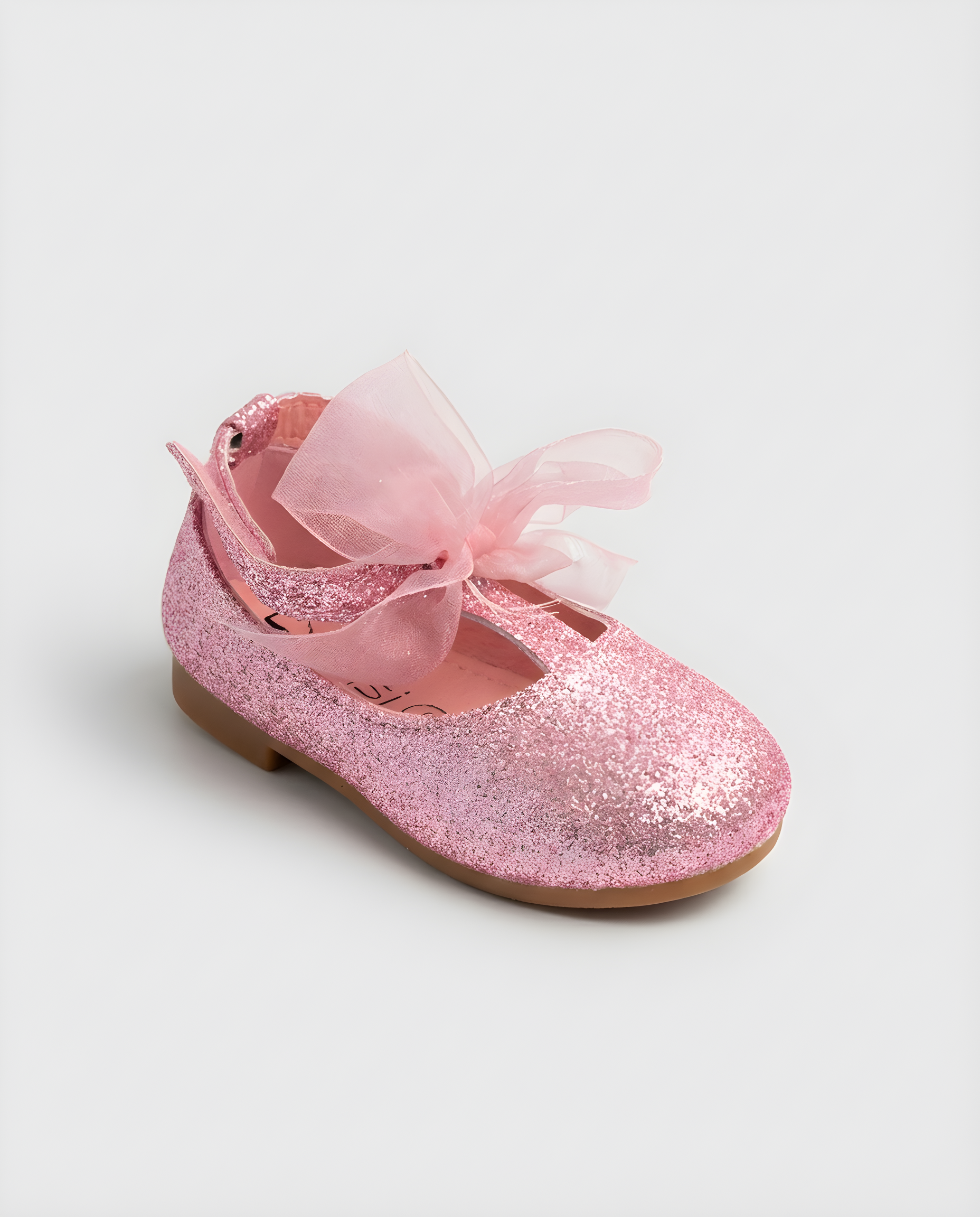 Pink Shimmer Mary Jane Shoe girls shoe front view — Little Giants