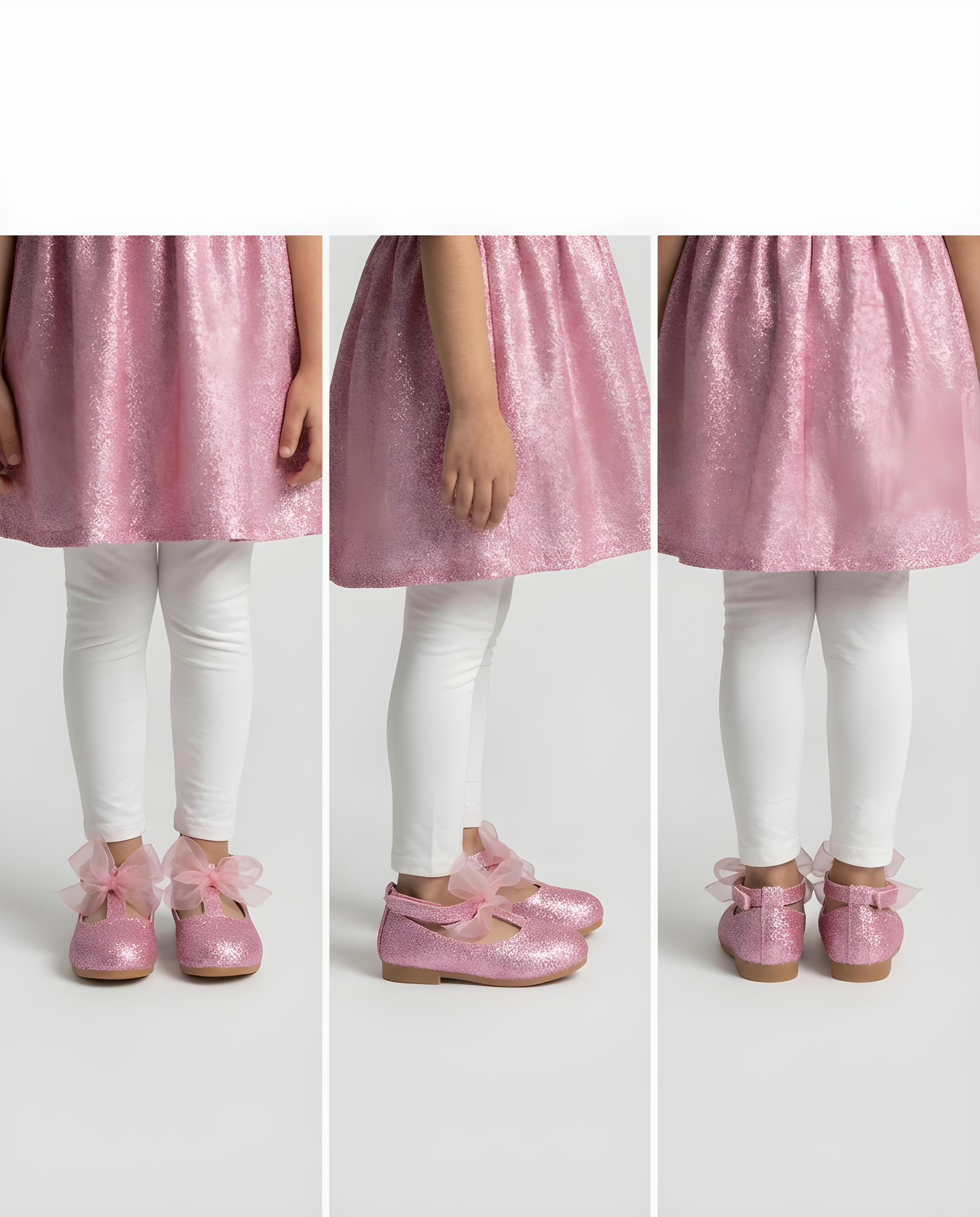Pink Shimmer Mary Jane Shoe girls shoe toe detail — Little Giants