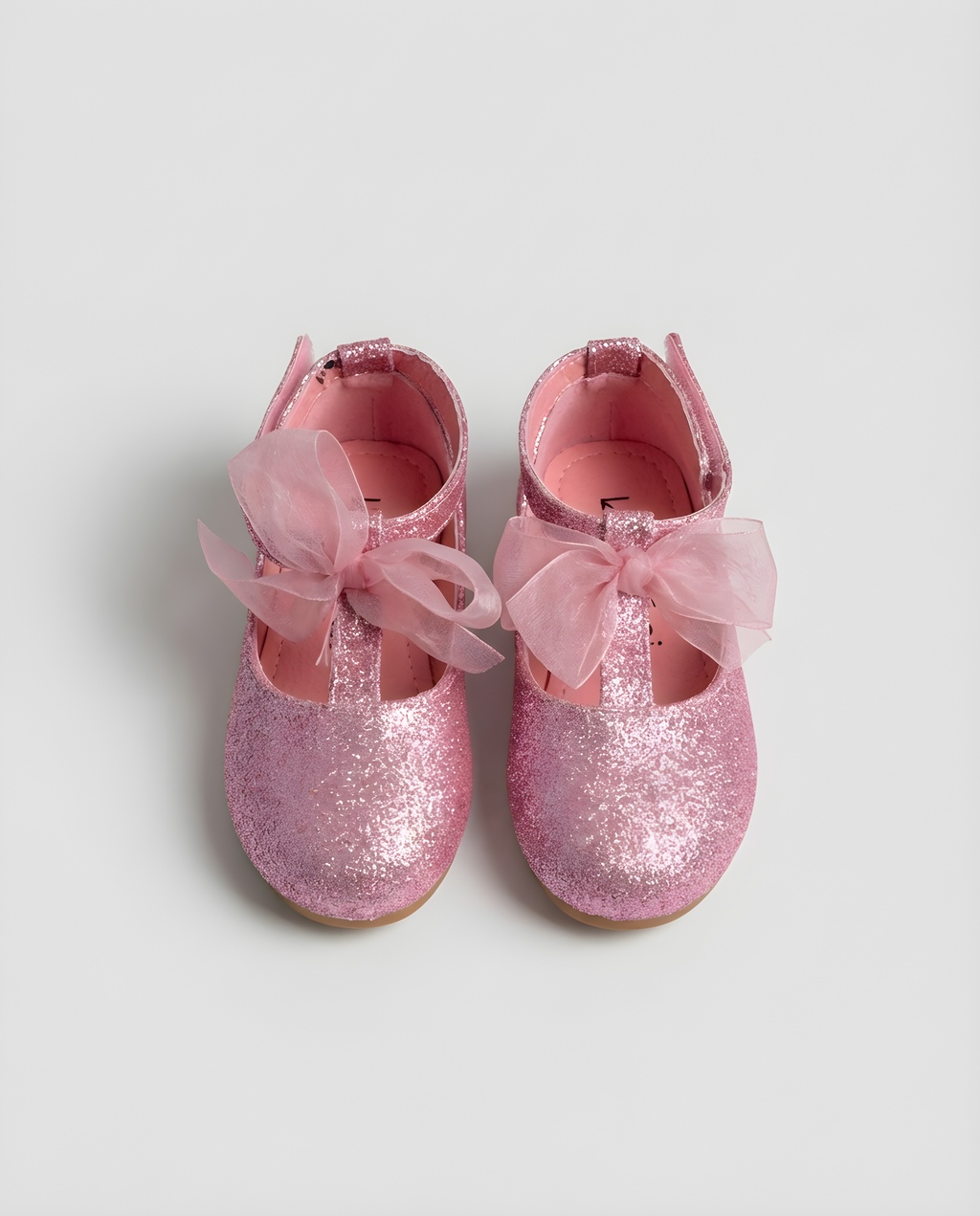 Pink Shimmer Mary Jane Shoe girls shoe sole view — Little Giants