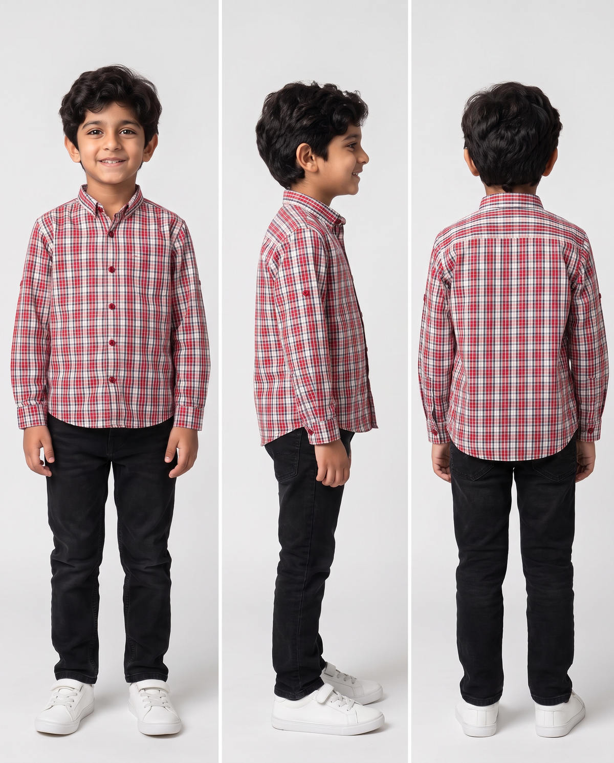Red Plaid Button Up for Boys