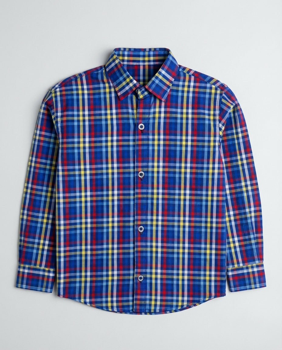 Royal Blue Plaid Button Up