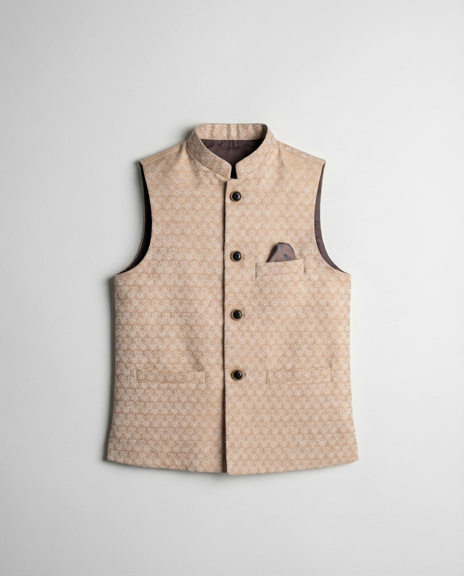 CAMEL TEXTURED WAIST COAT