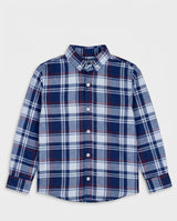 Navy Tartan Buttoned Shirt for Boys — Casual Shirts for Boys | Little Giants