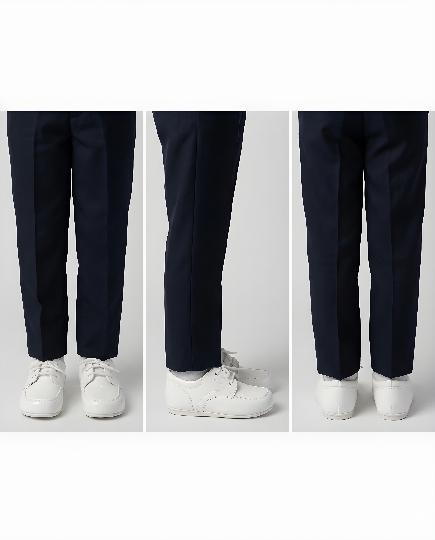 Boys classic white leather oxford shoe — toe detail