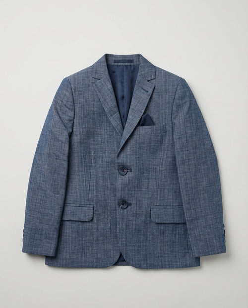 Blue Linen Blend Blazer for Boys — Blazers for Boys | Little Giants