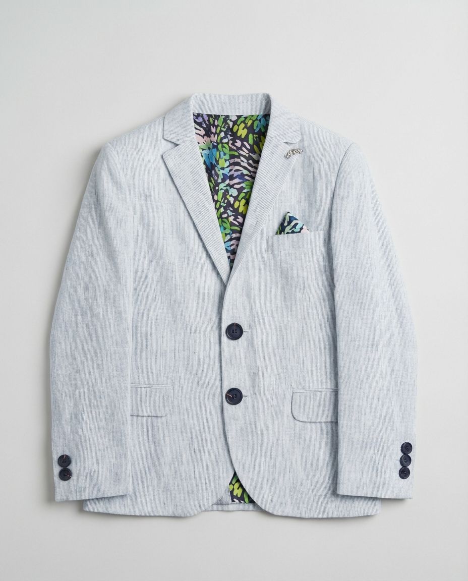 EMERALD FLORAL TIERED BLAZER