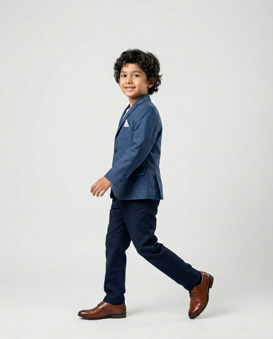 Steel Blue Tailored Blazer for Boys — Blazers for Boys — View 2 | Little Giants
