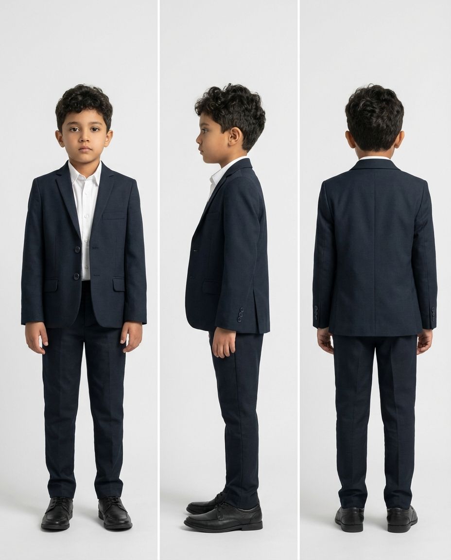 Premium Navy Tailored Blazer for Boys — Blazers for Boys — View 3 | Little Giants