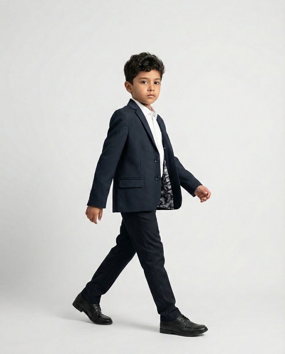 Premium Navy Tailored Blazer for Boys — Blazers for Boys — View 2 | Little Giants