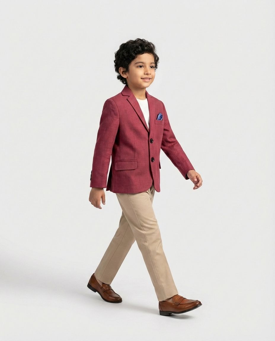 Crimson Red Tailored Blazer for Boys — Blazers for Boys — View 2 | Little Giants