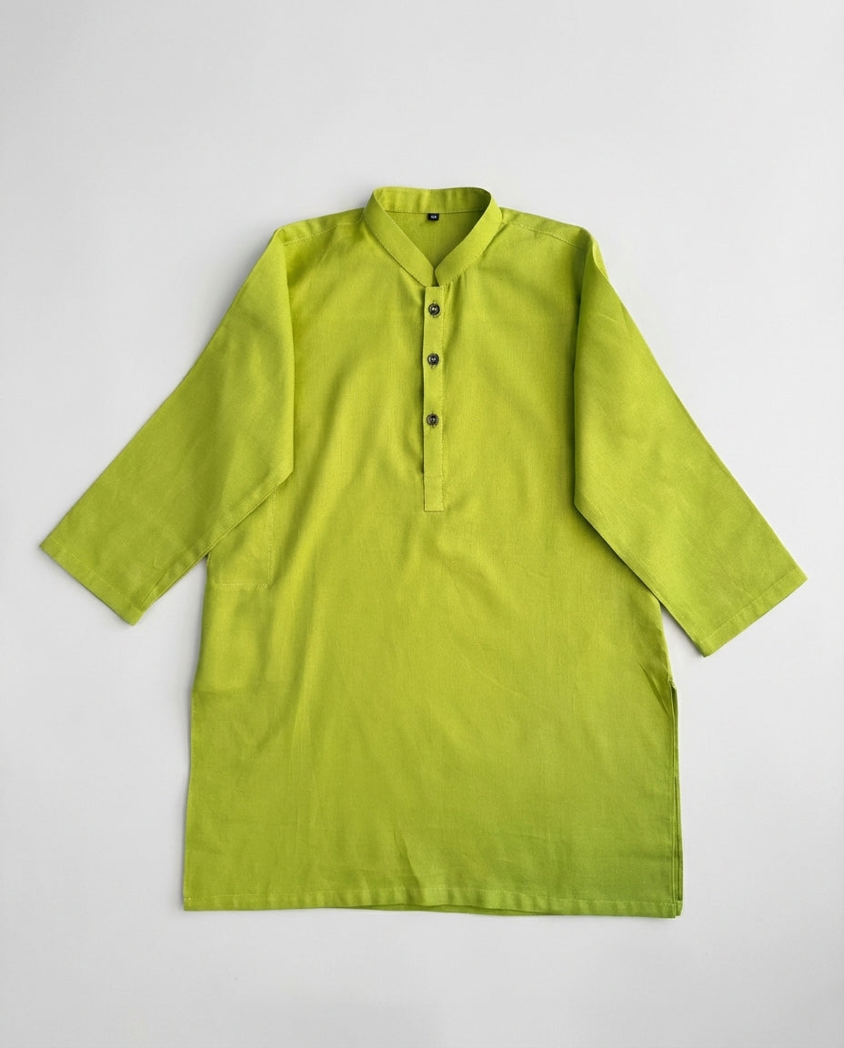 Zesty Lime Mandarin Kurta for Boys — Kurta for Boys | Little Giants