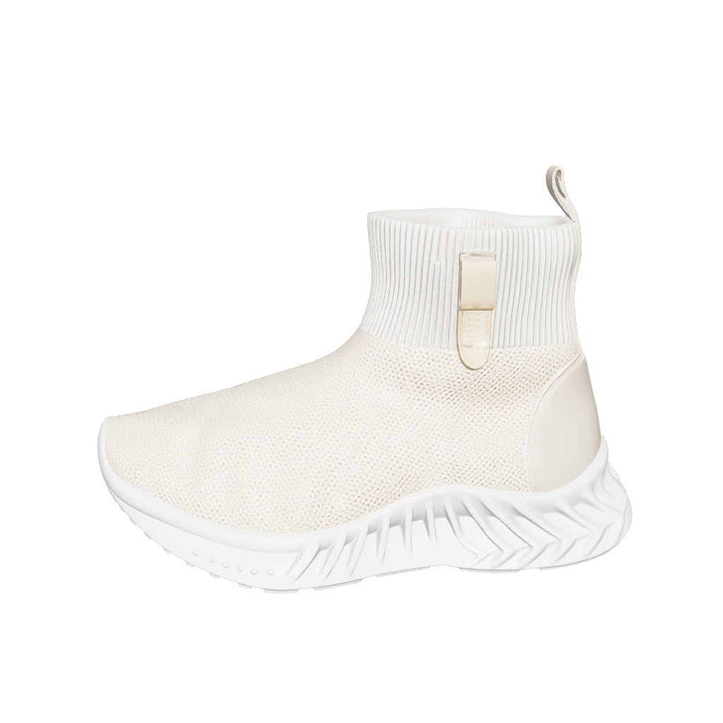 Beige Knit Sock Bootie for Girls — Casual Comfort
