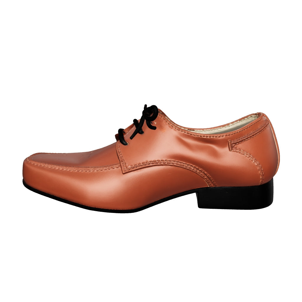 Cognac Modern Derby Shoe for Boys — Premium Leather
