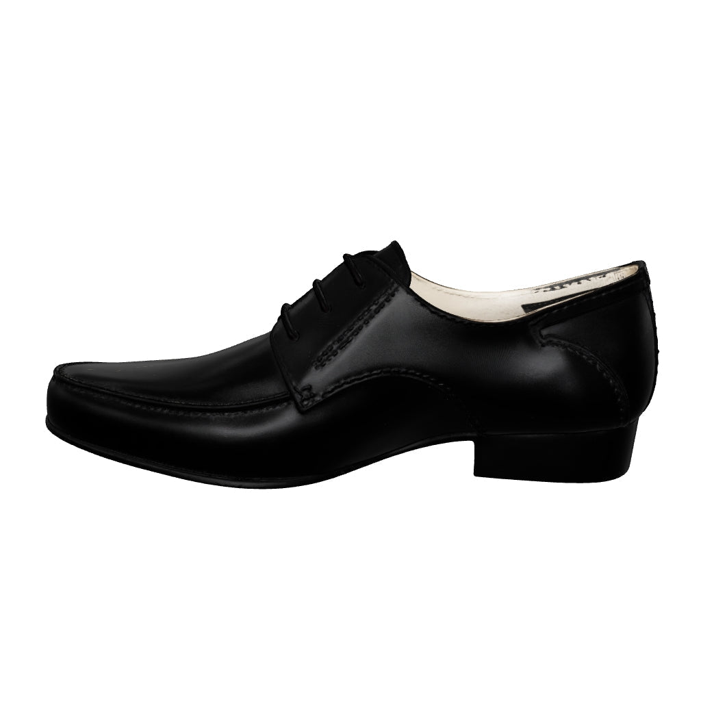 Classic Black Matte Derby Shoe for Boys
