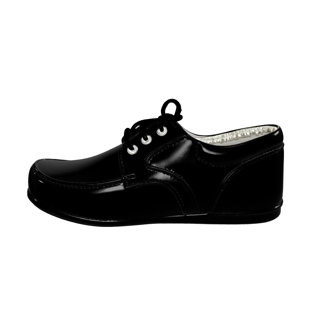 Classic Black Patent Oxford Shoe for Boys — Glossy