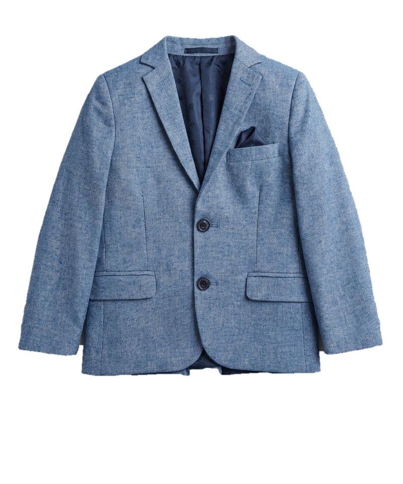 Sky Blue Pinstripe Blazer for Boys — Modern Tailored