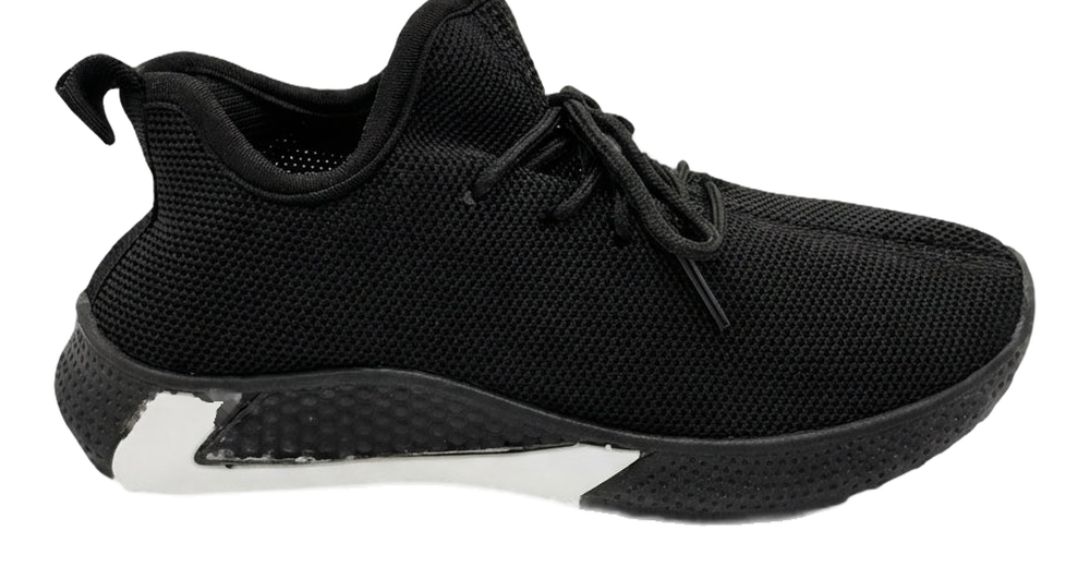 Little Black Mesh Trainer, side view