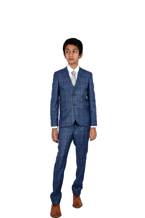 BLUE & BROWN CHECK SUIT