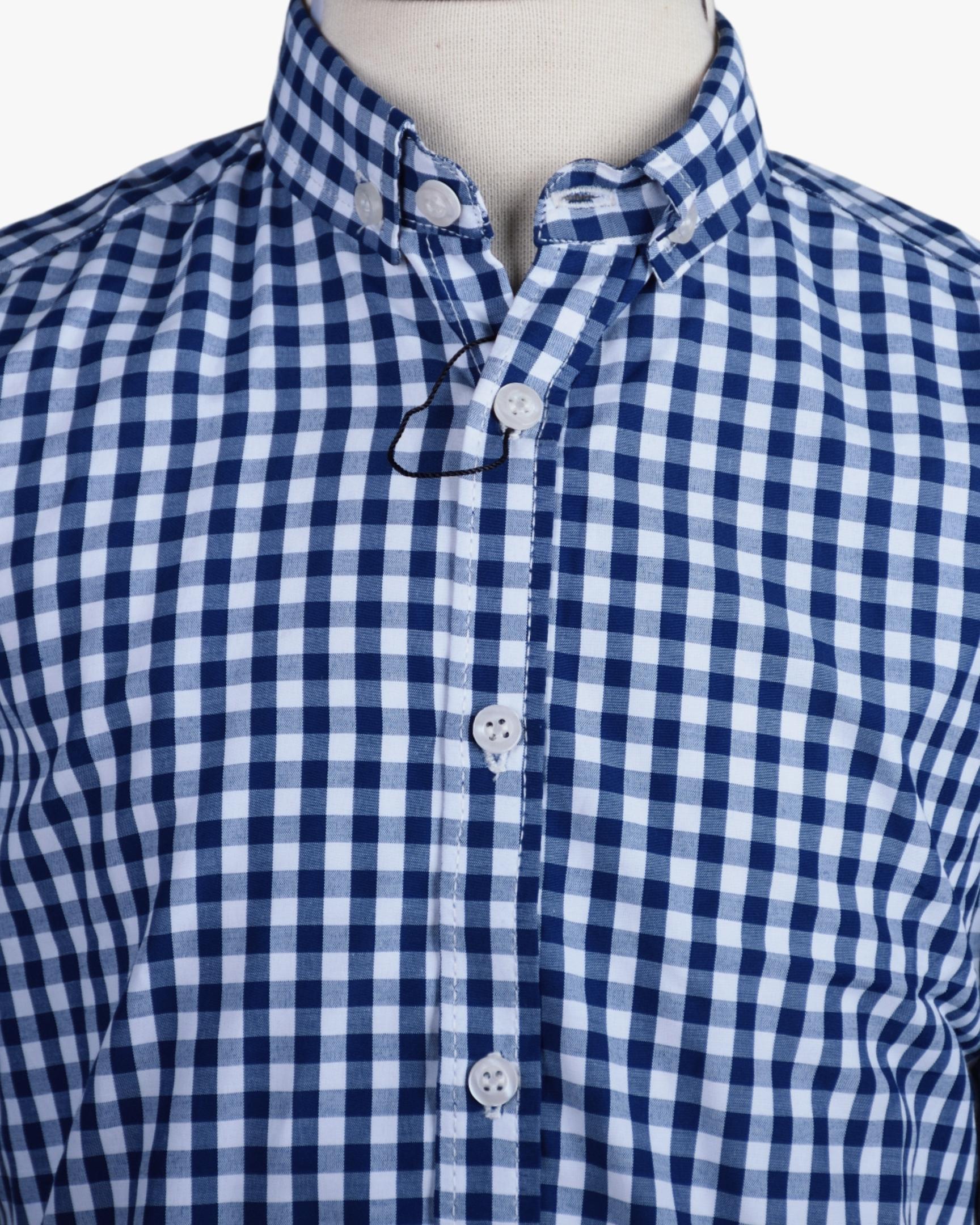 BLUE WHITE CHECK SHIRT