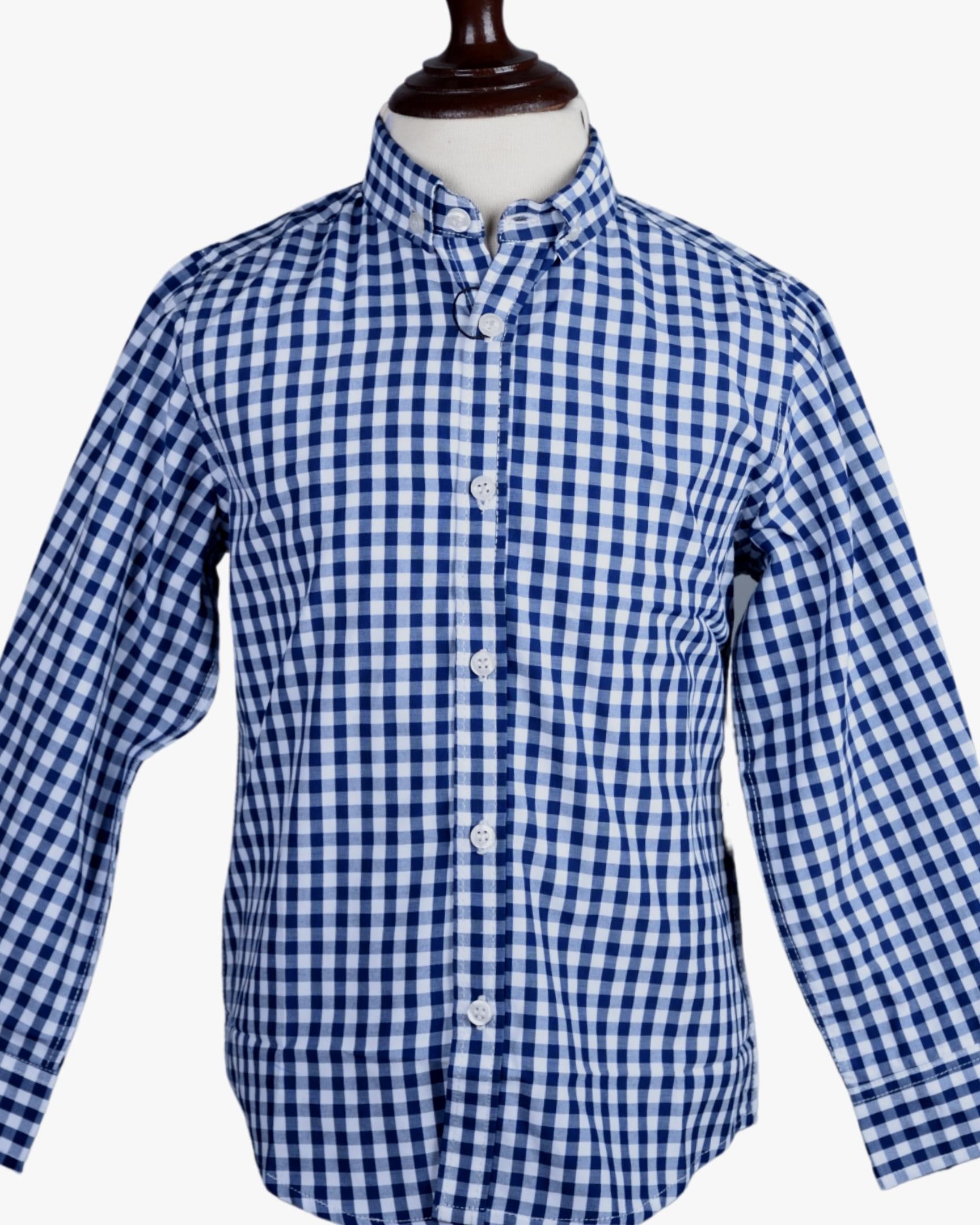 BLUE WHITE CHECK SHIRT